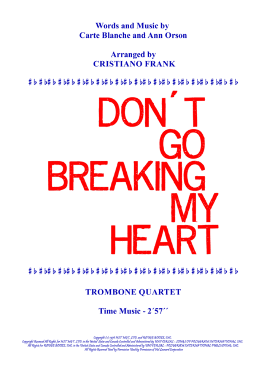 Don't Go Breaking My Heart Small Ensemble scores gallery preview page 1