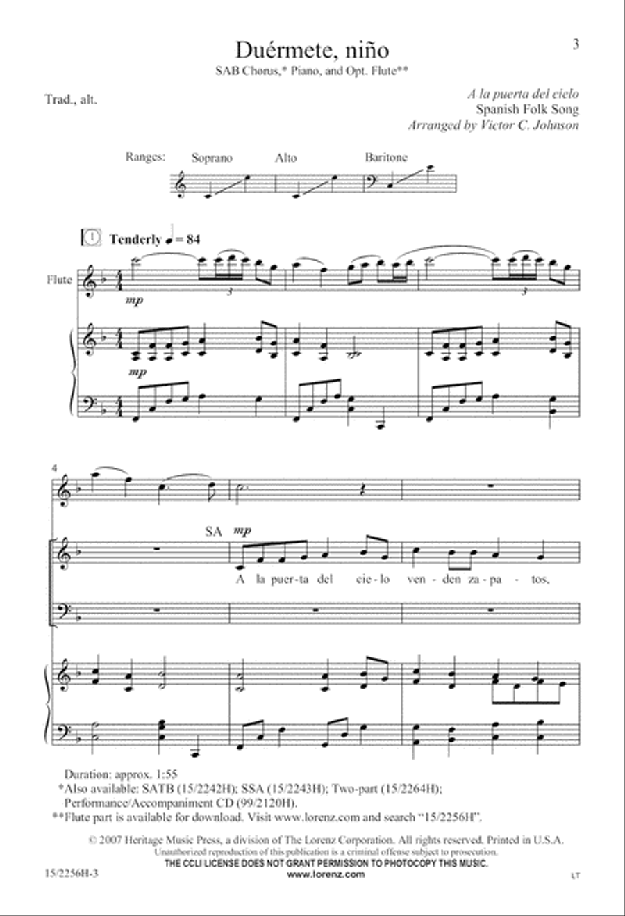 Duérmete, niño 3-Part scores gallery preview page 3