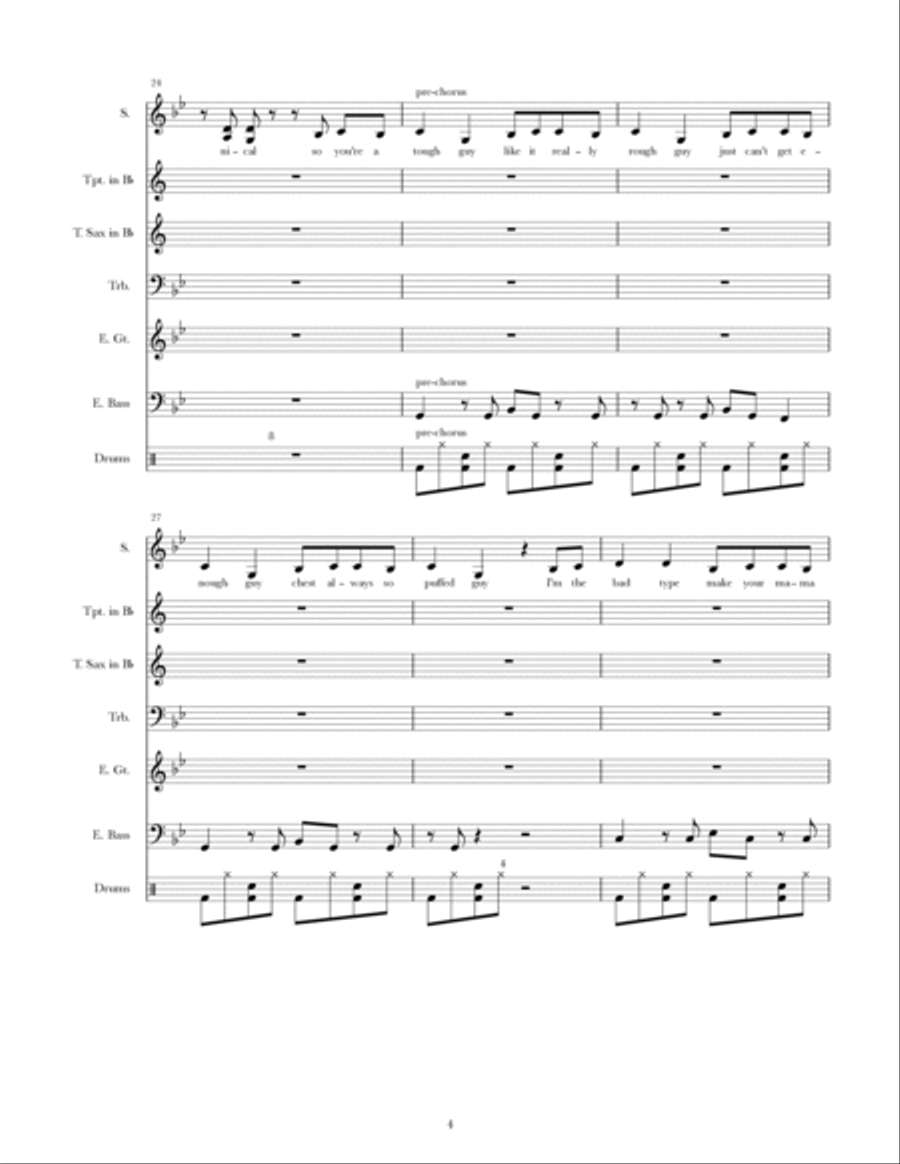 Bad Guy - Score Only Jazz Ensemble scores gallery preview page 4