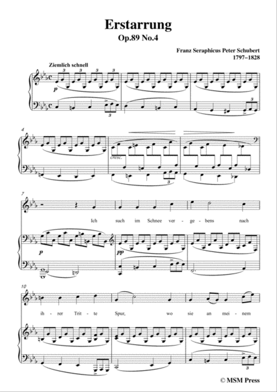 Schubert-Erstarrung,from 'Winterreise',Op.89(D.911) No.4,in c minor,for Voice&Piano Piano, Vocal scores gallery preview page 3