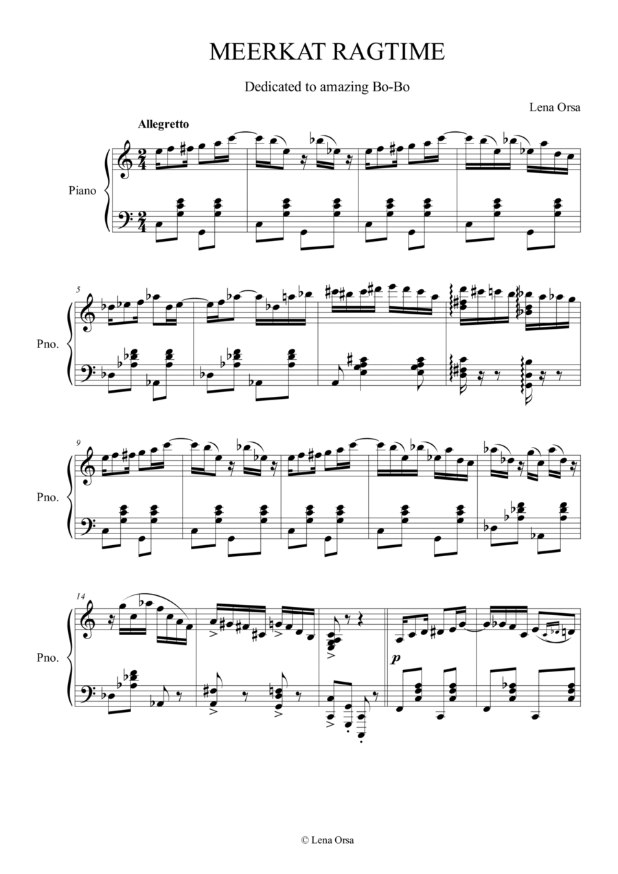 Meerkat Ragtime Piano Method scores gallery preview page 1