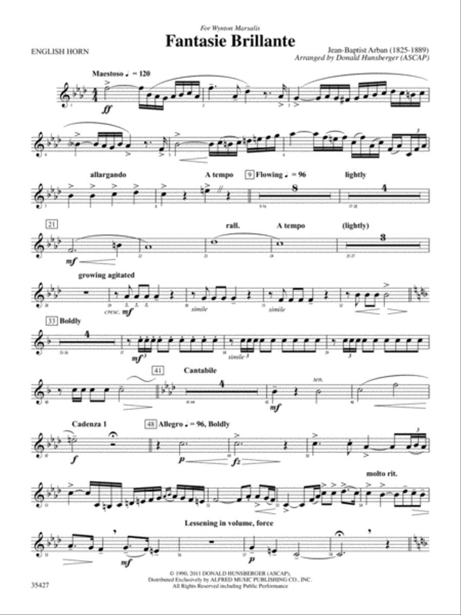 Fantasie Brillante: English Horn Concert Band scores gallery preview page 1