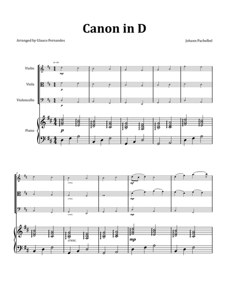 Canon by Pachelbel - String Trio with Piano image number null