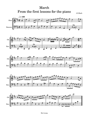 March from the first lesson for the piano (for oboe and bassoon duet)