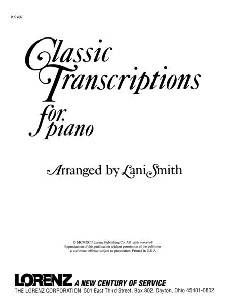 Classic Transcriptions for Piano