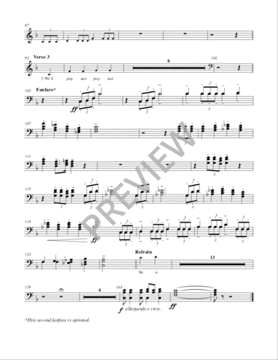 Fanfare and Processional - Instrument edition Trombone scores gallery preview page 5