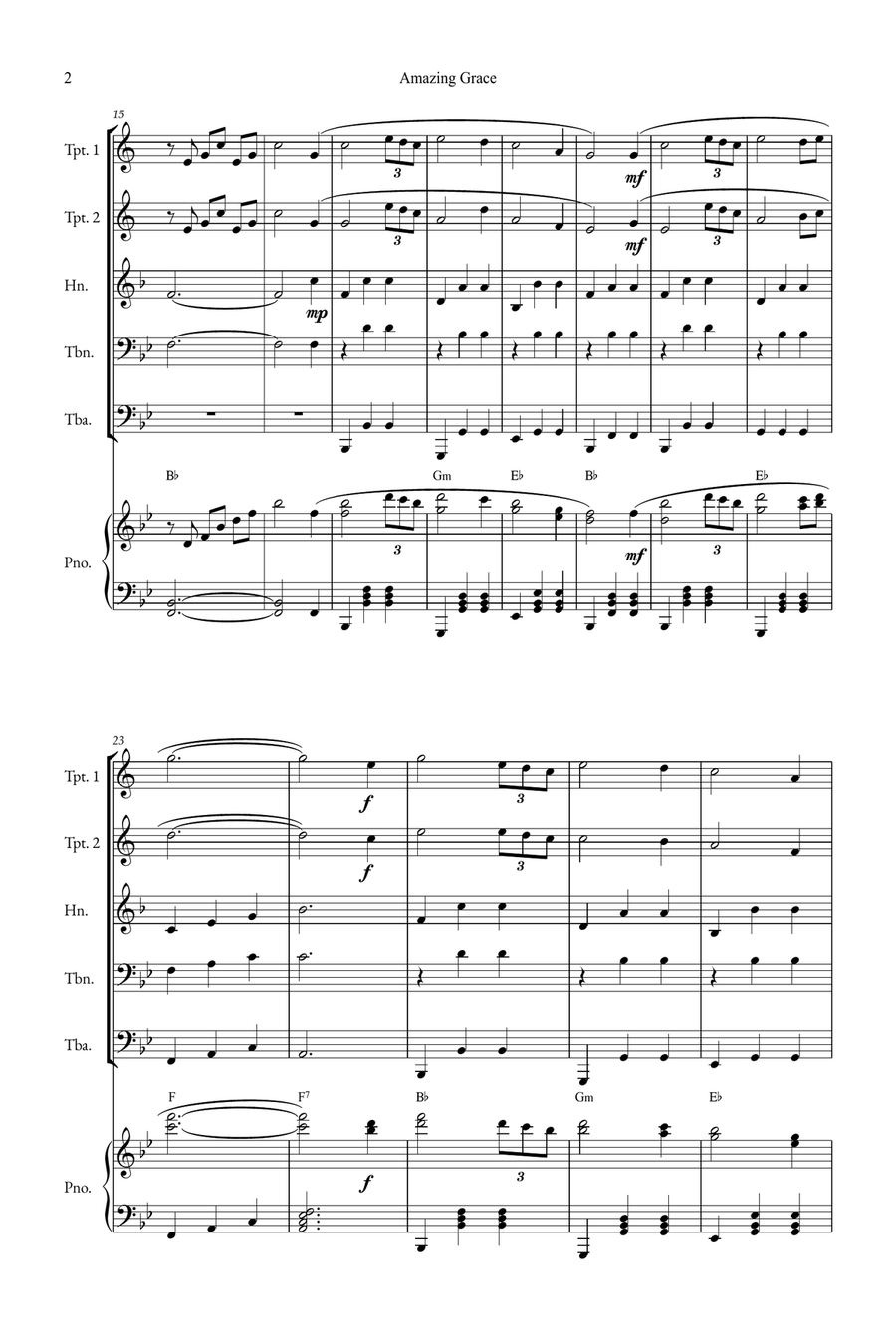 Amazing Grace Amazing Grace Small Ensemble scores gallery preview page 2