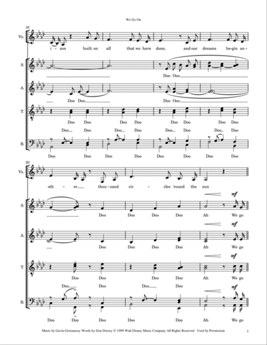 We Go On We Go On 4-Part scores gallery preview page 3