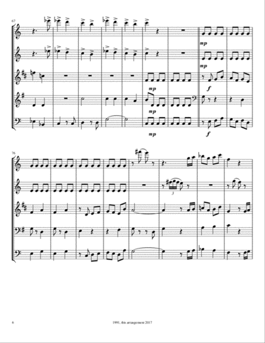 Belle Belle Woodwind Quintet scores gallery preview page 6