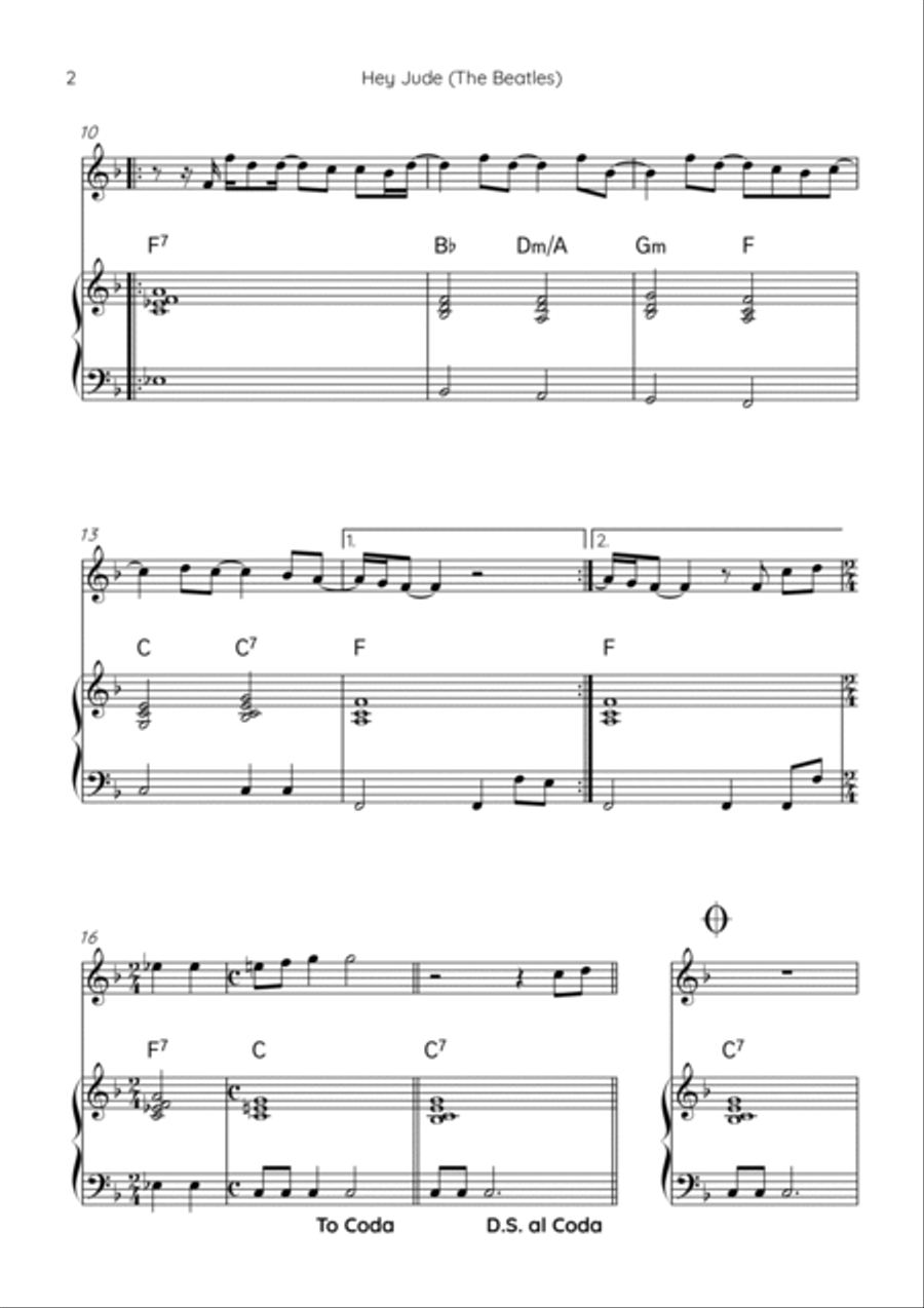 Hey Jude Hey Jude Chamber Music scores gallery preview page 2