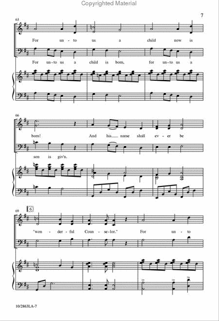 For Unto Us a Child is Born 3-Part scores gallery preview page 8
