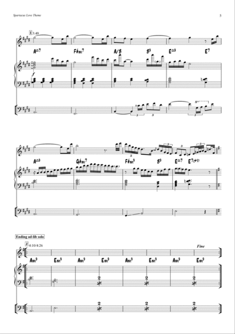 Spartacus - Love Theme Flute scores gallery preview page 5