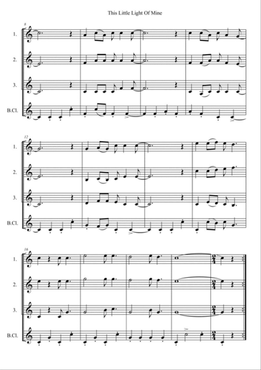 This Little Light Of Mine Woodwind Quartet scores gallery preview page 2