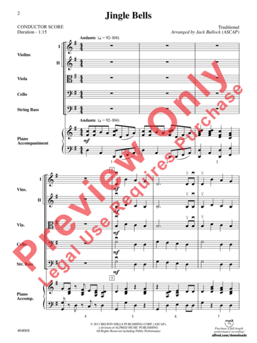 Jingle Bells String Orchestra scores gallery preview page 3