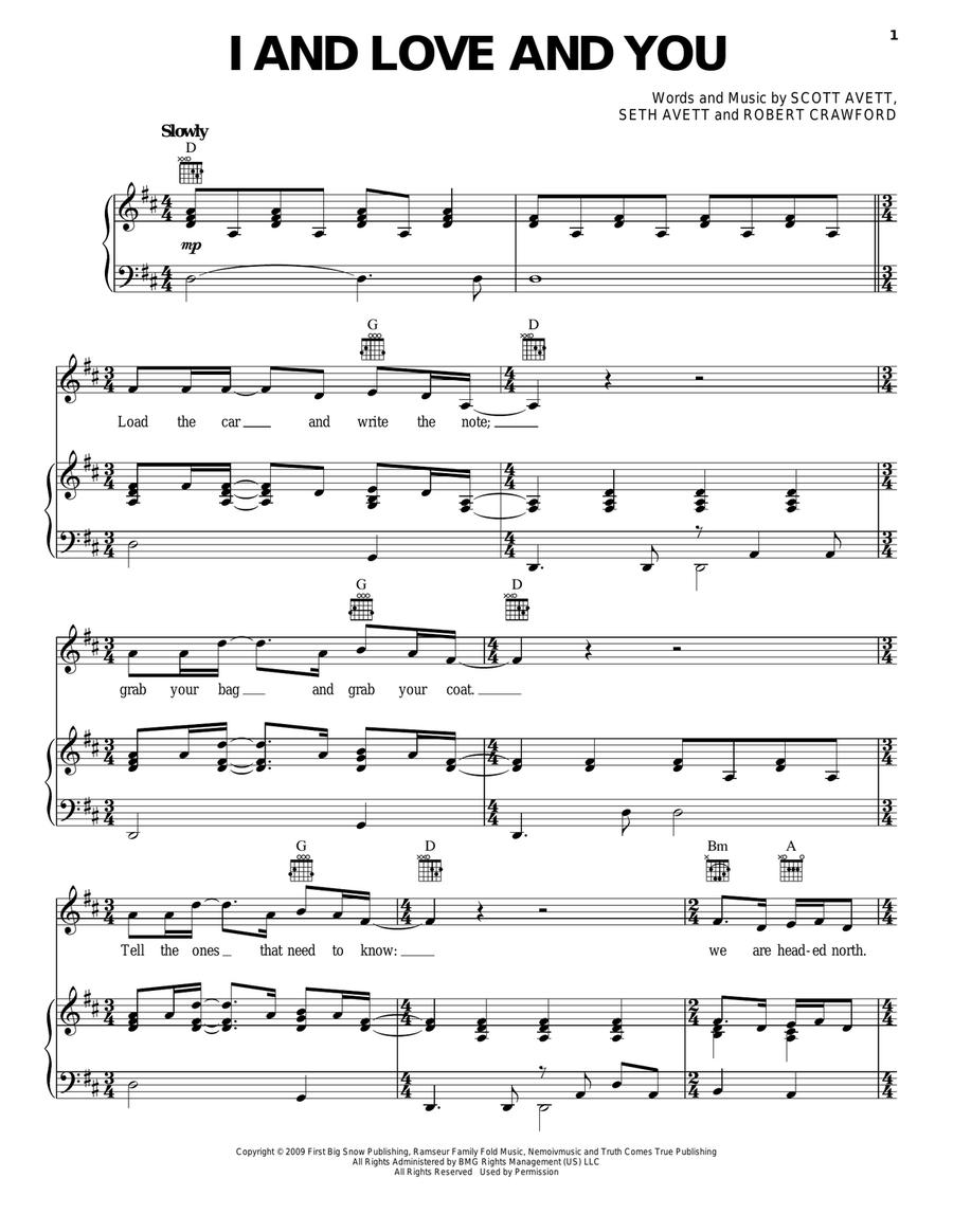 I And Love And You Acoustic Guitar scores gallery preview page 1