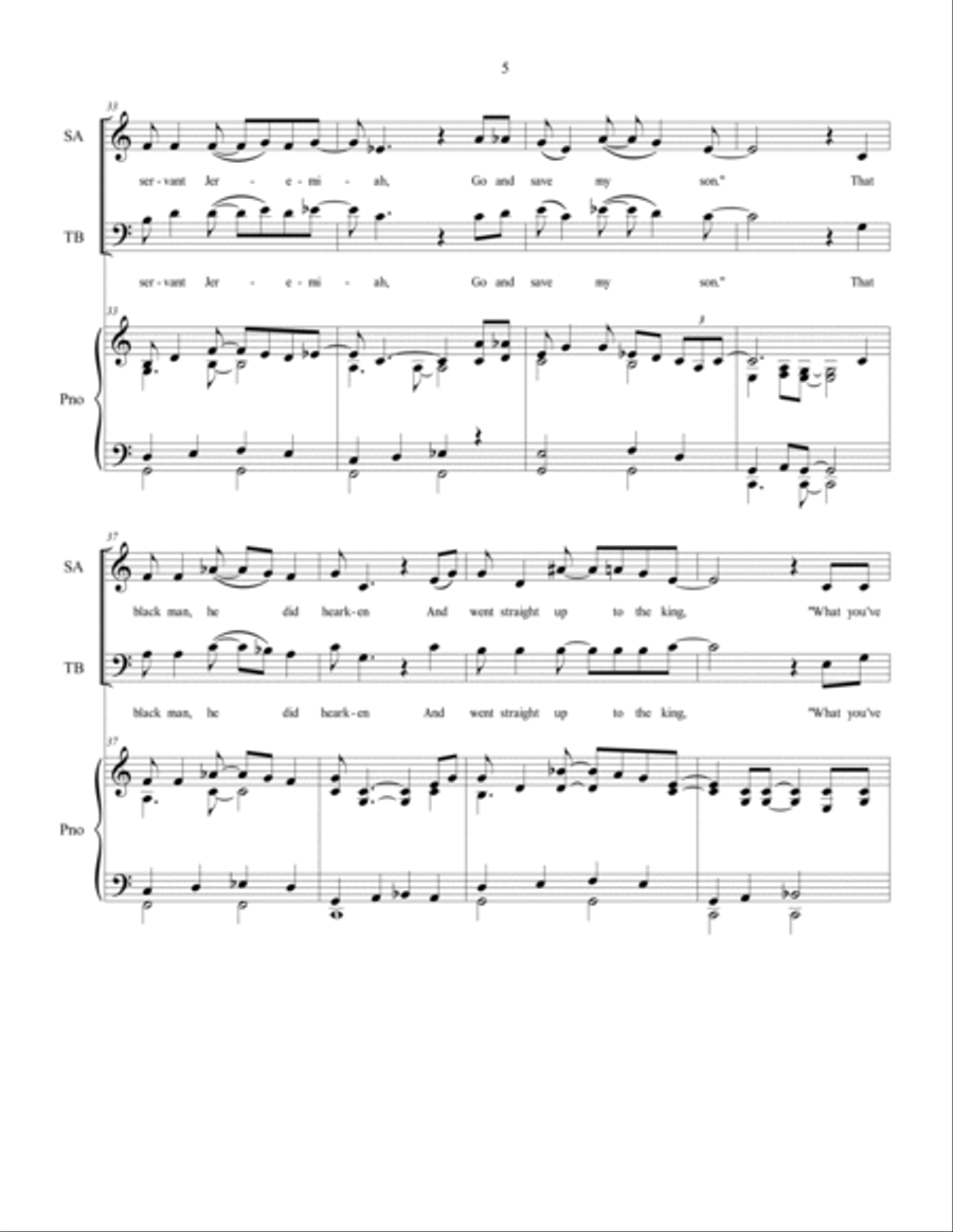 Savin' Jeremiah - SATB Choir 4-Part scores gallery preview page 6