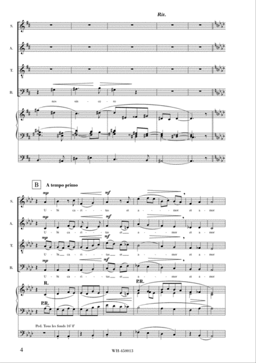 UBI CARITAS, OP. 13 4-Part scores gallery preview page 4