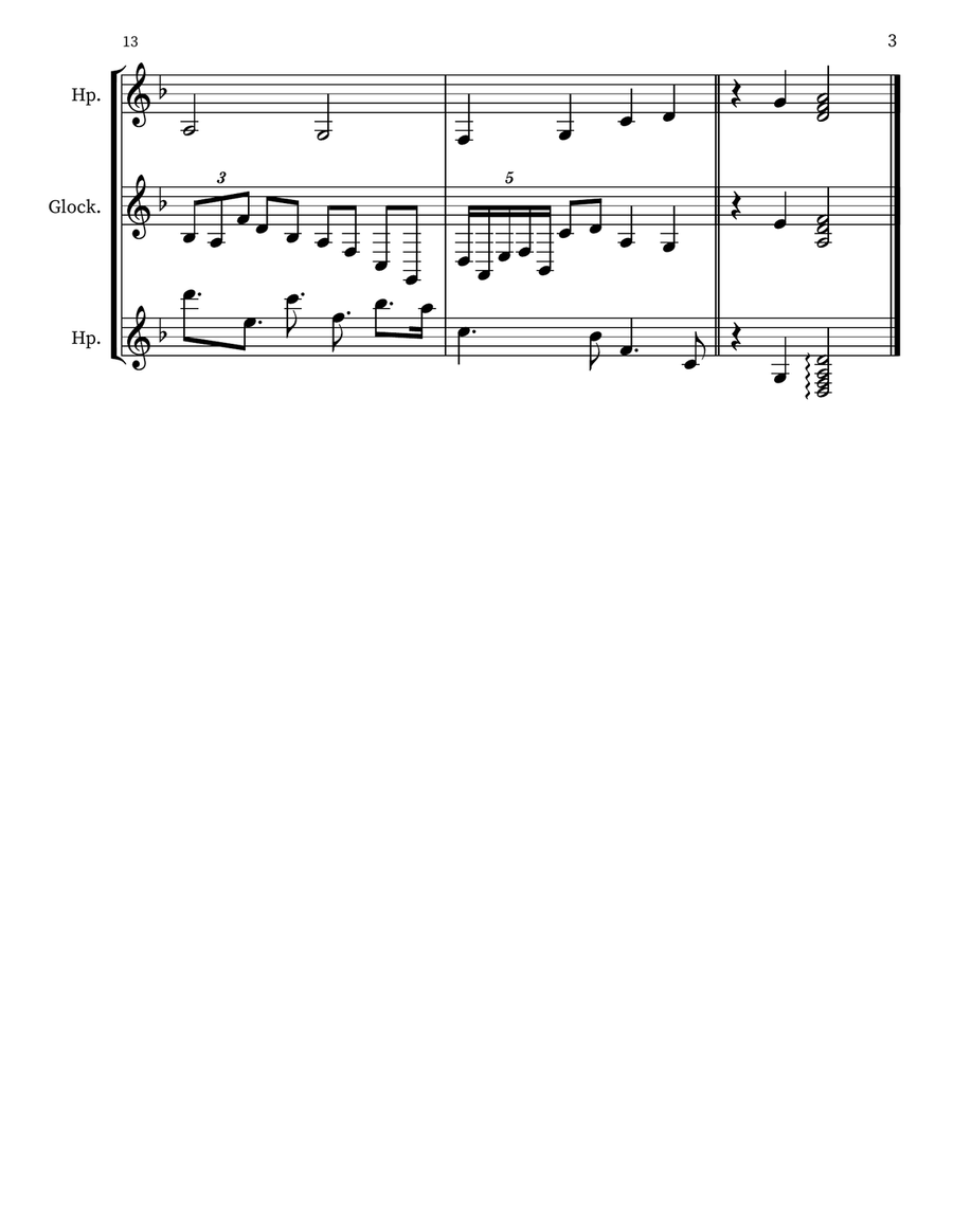 Z 242 for 2 Harps & Glockenspiel Glockenspiel scores gallery preview page 3