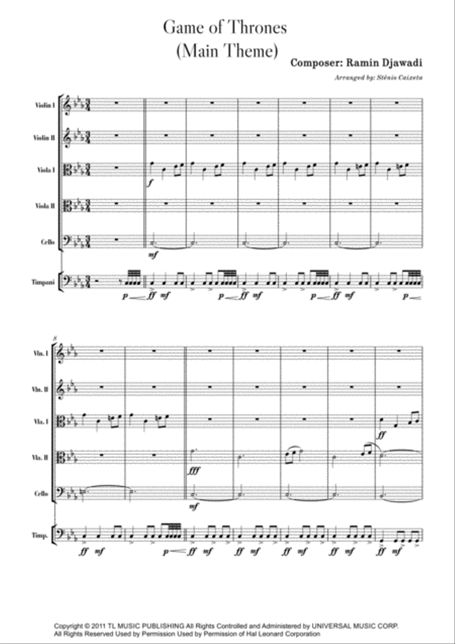Game Of Thrones String Quintet scores gallery preview page 4