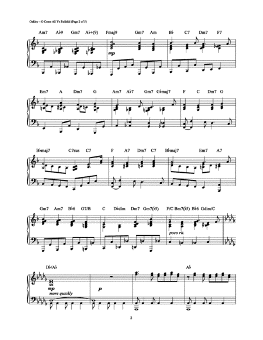 O Come, All Ye Faithful Piano Solo scores gallery preview page 2