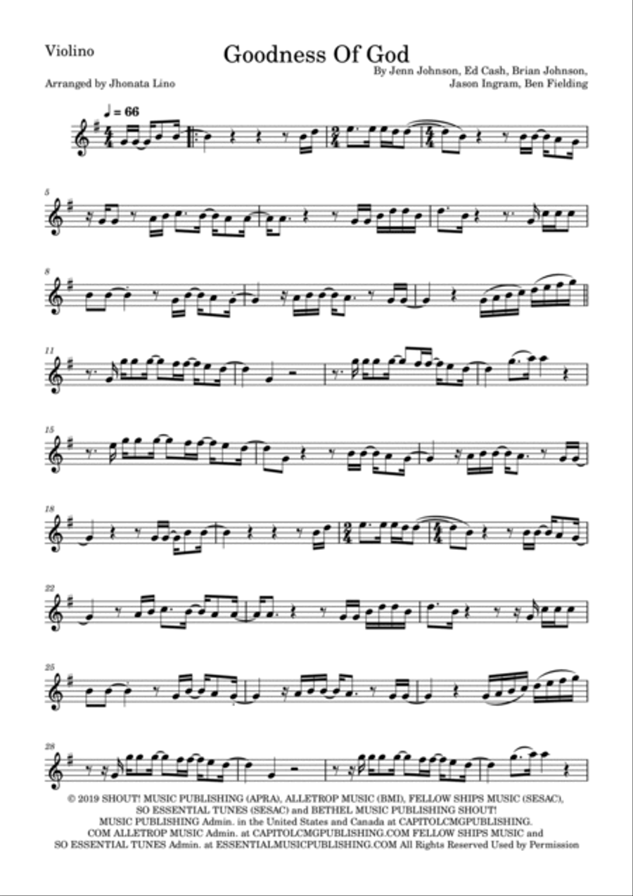 Goodness Of God String Duet scores gallery preview page 4