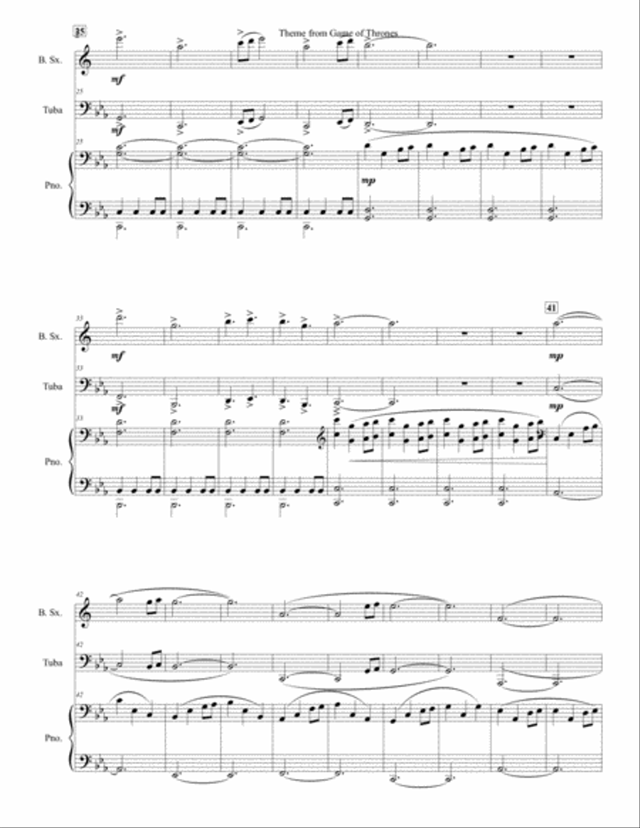 Game Of Thrones Game Of Thrones Small Ensemble scores gallery preview page 2