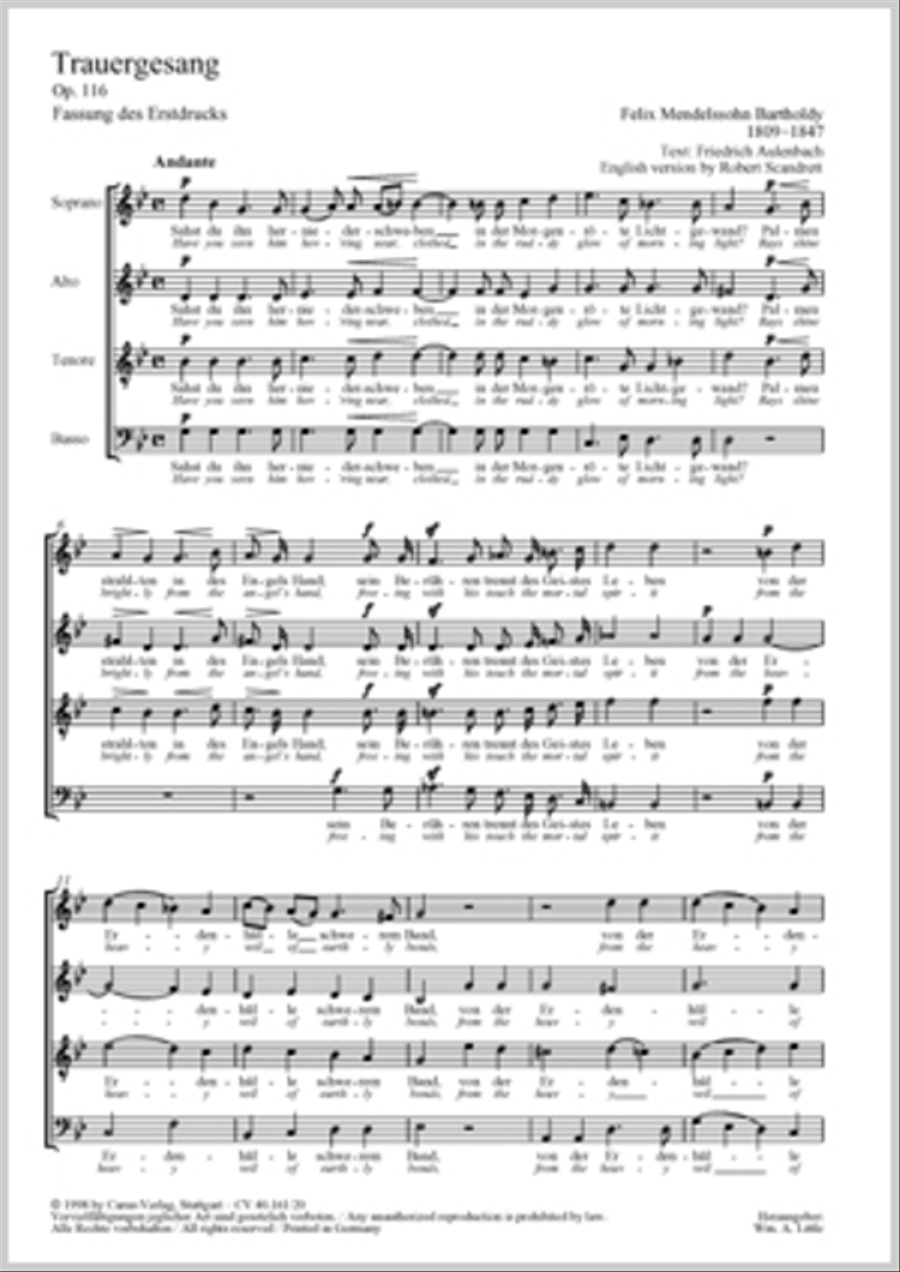 Have you seen him hov'ring near (Trauergesang) 4-Part scores gallery preview page 1