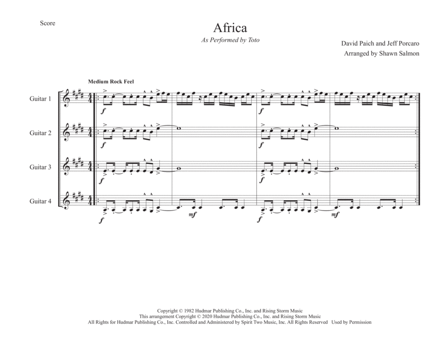 Africa Guitar Ensemble scores gallery preview page 1