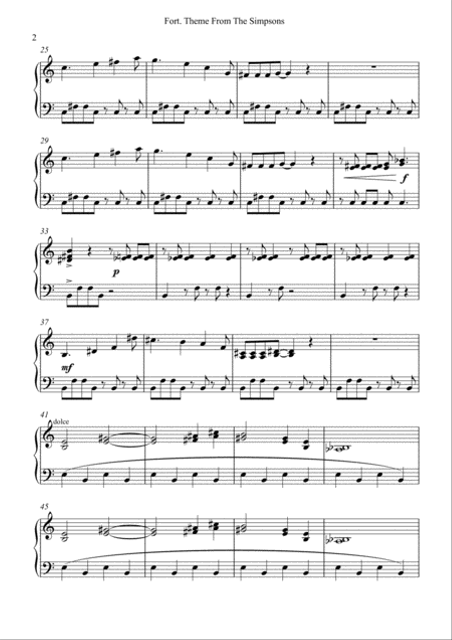 Theme From The Simpsons Easy Piano scores gallery preview page 2