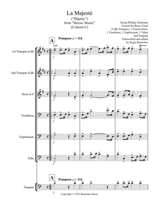 La Majeste (from "Heroic Music") (C) (Brass Choir - 2 Trp, 1 Hrn, 1 Trb, 1 Euph, 1 Tuba, Tim