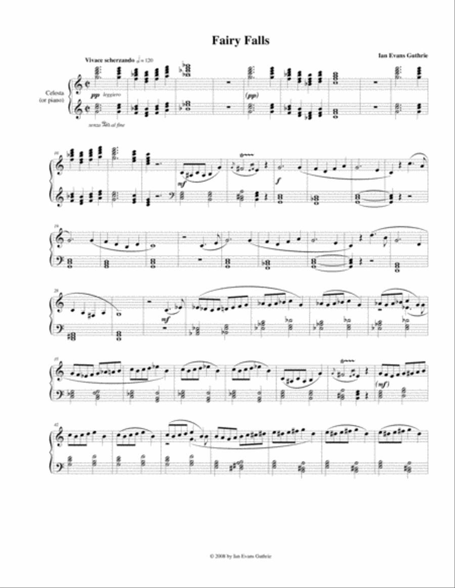 Fairy Falls Piano Solo scores gallery preview page 1