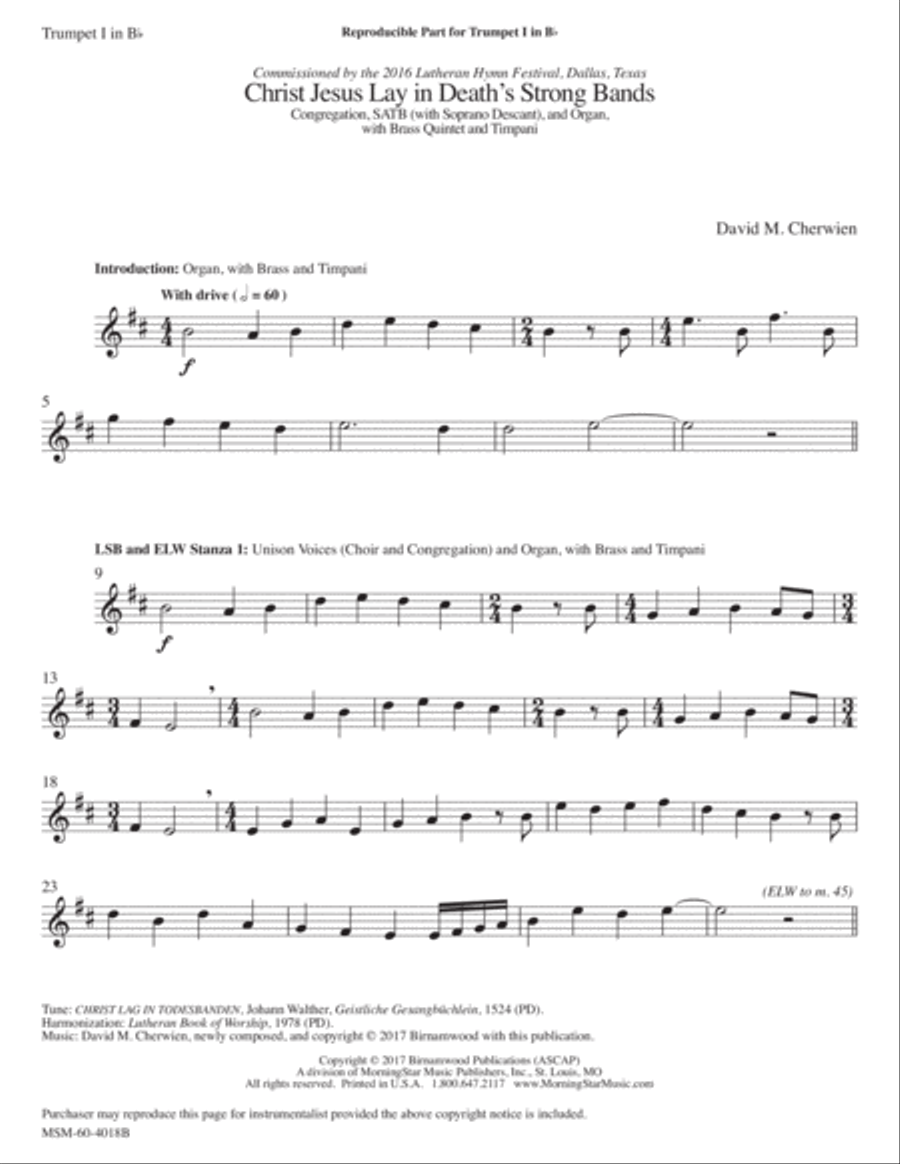 Christ Jesus Lay in Death's Strong Bands Choir scores gallery preview page 1