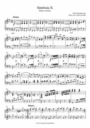 Symphony No.10 in B minor, Piano version