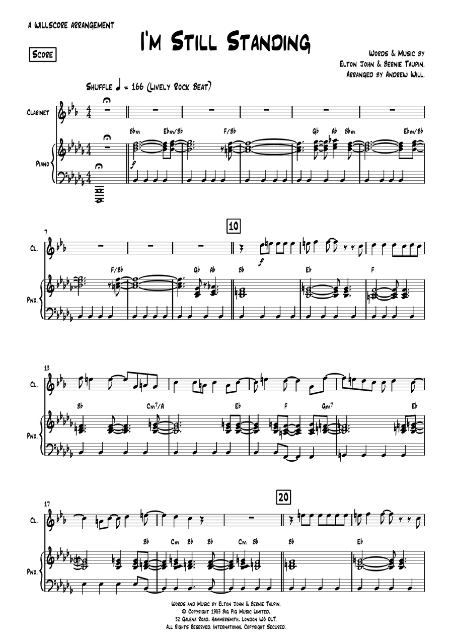 I'm Still Standing I'm Still Standing Clarinet Solo scores gallery preview page 1