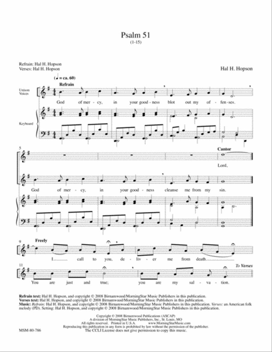 Psalm 51 4-Part scores gallery preview page 1