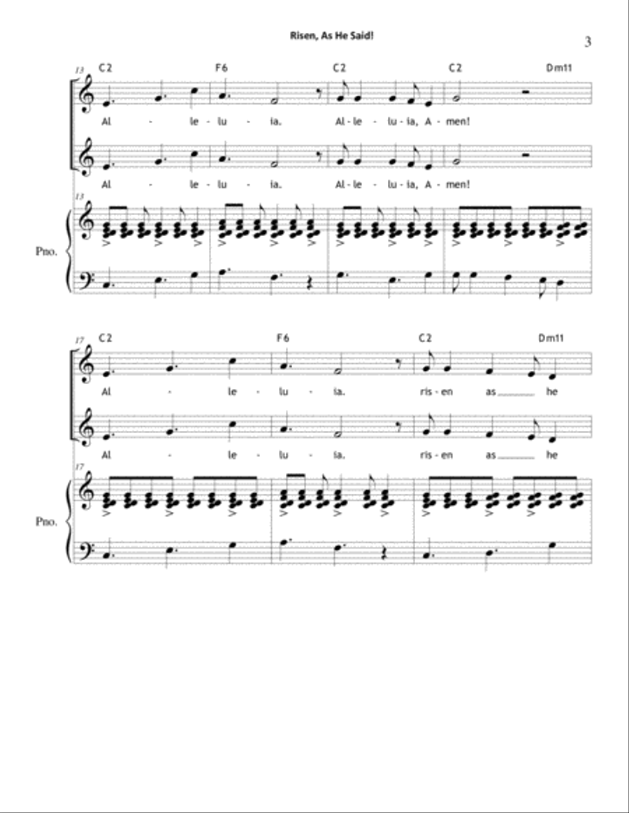 Risen, As He Said! (2-Part) SA scores gallery preview page 3
