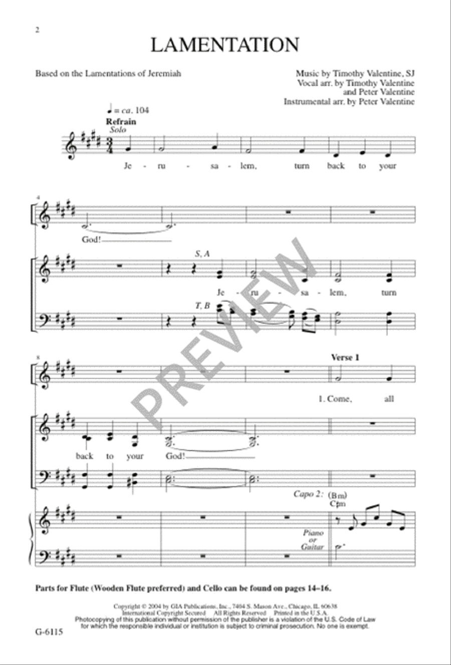 Lamentation 4-Part scores gallery preview page 1
