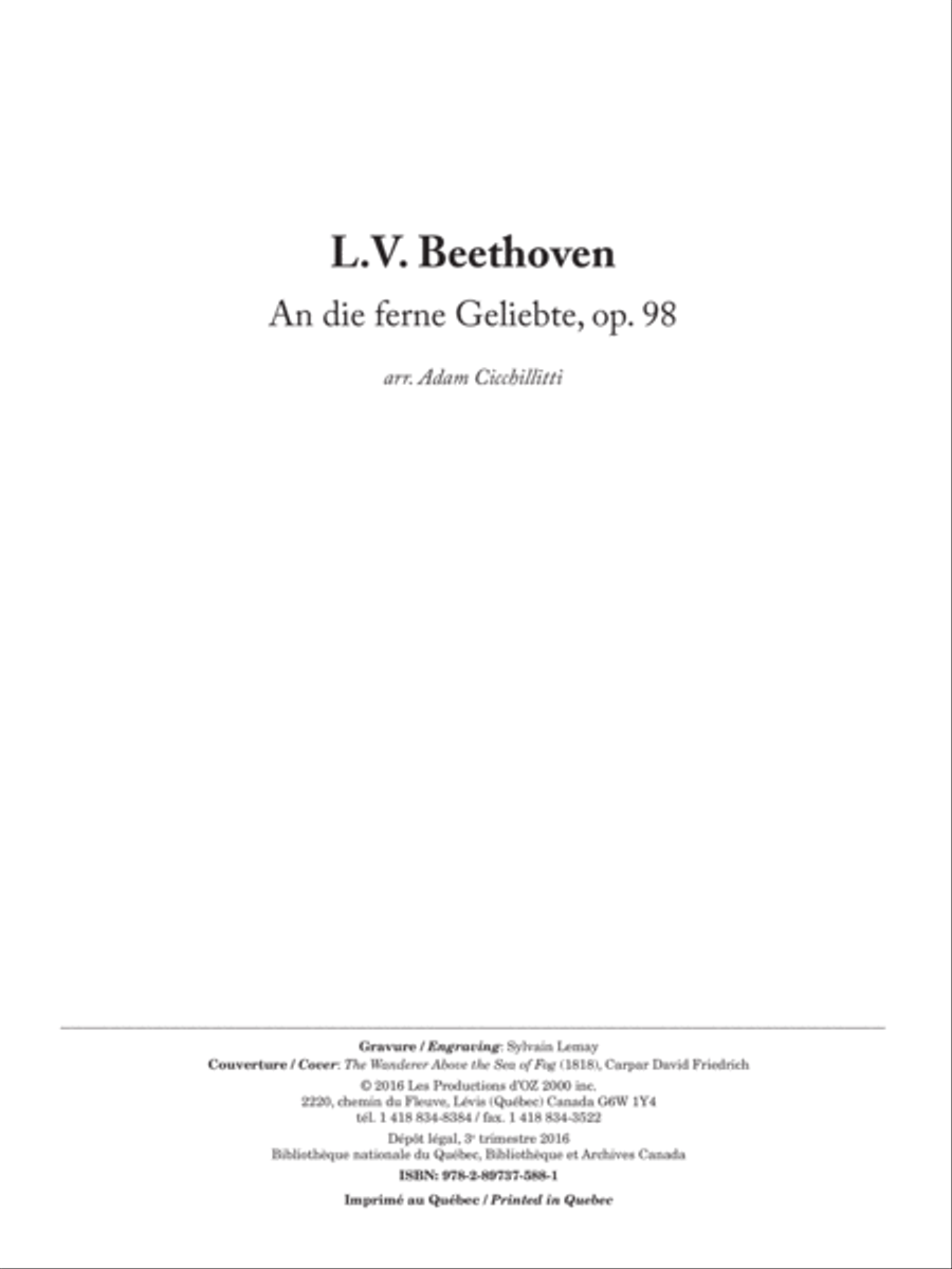 Book cover for An die ferne Geliebte, op. 98