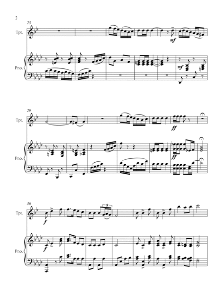 Despertar del Cazador Trumpet Duet scores gallery preview page 2