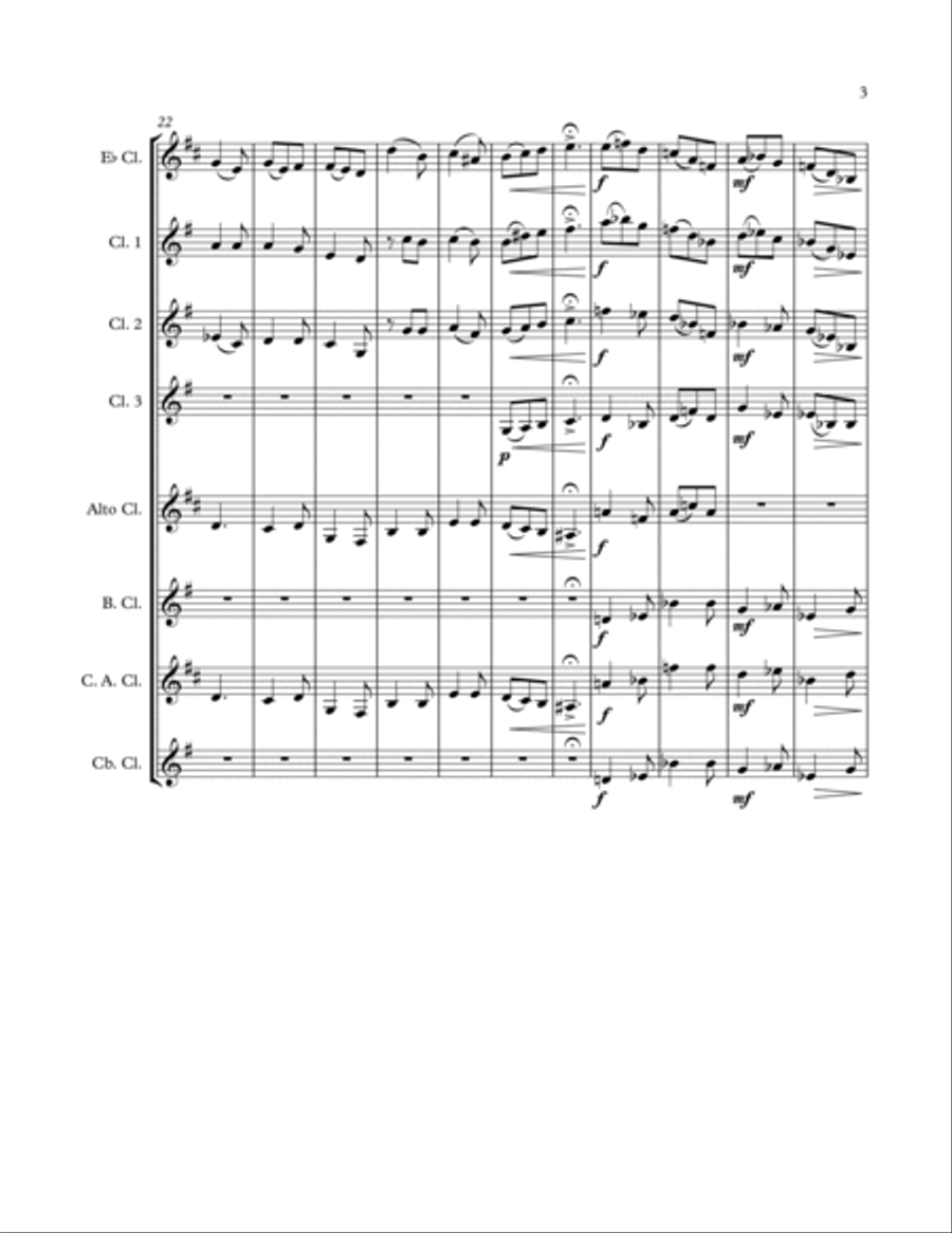 The Shepherds' Farewell, for Clarinet Choir Clarinet Choir scores gallery preview page 5