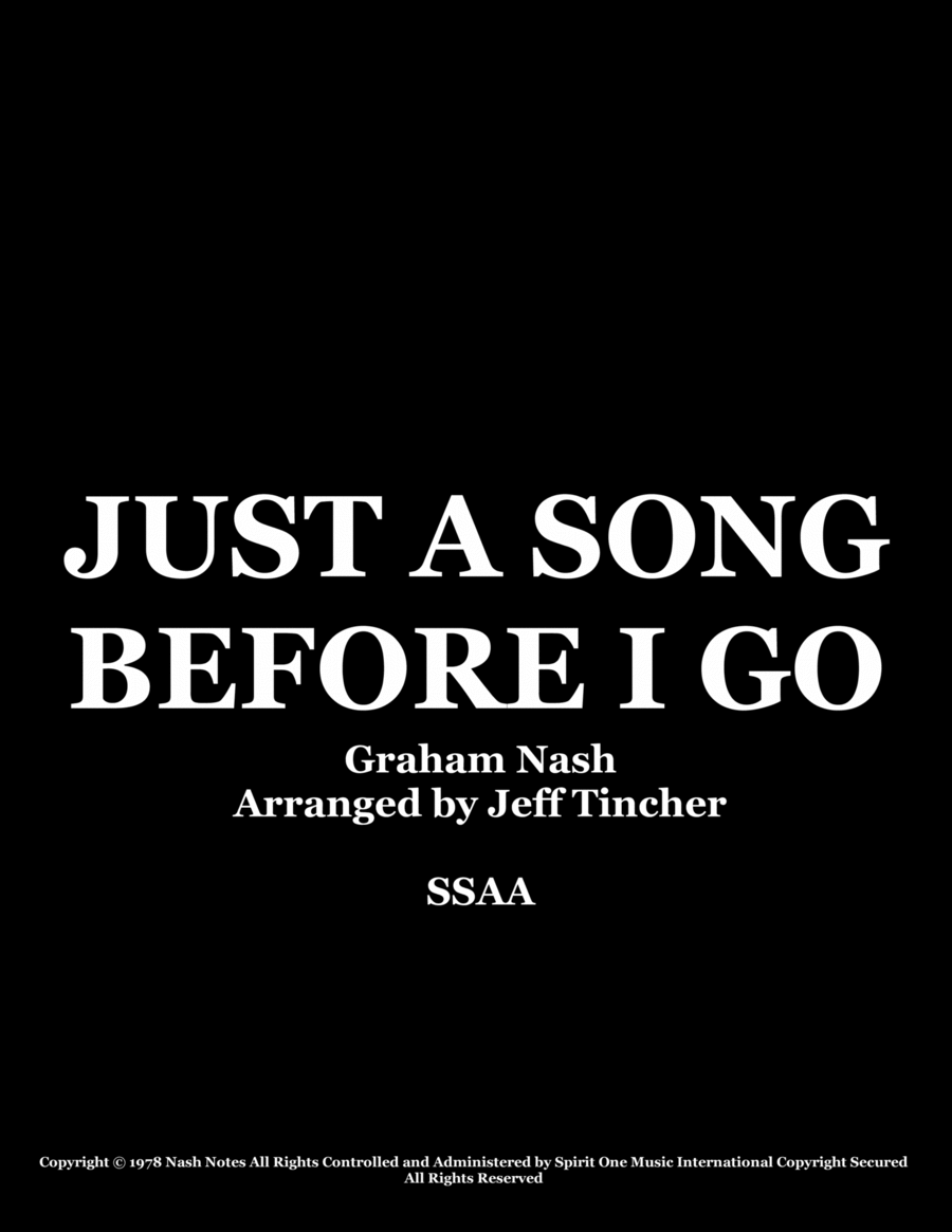 Just A Song Before I Go SSAA scores gallery preview page 1