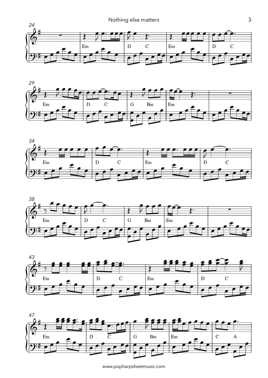 Nothing Else Matters Harp scores gallery preview page 3