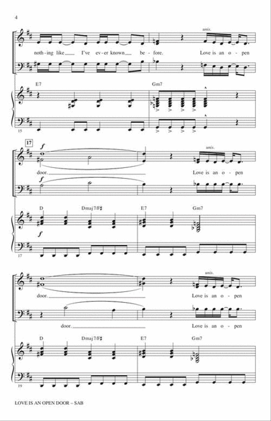 Love Is an Open Door Love Is an Open Door 3-Part scores gallery preview page 5