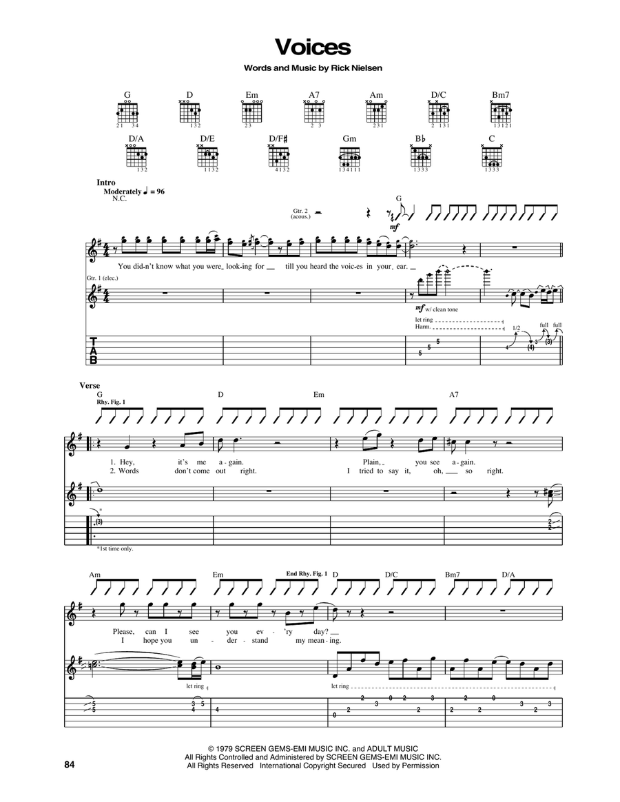 Voices Acoustic Guitar scores gallery preview page 1