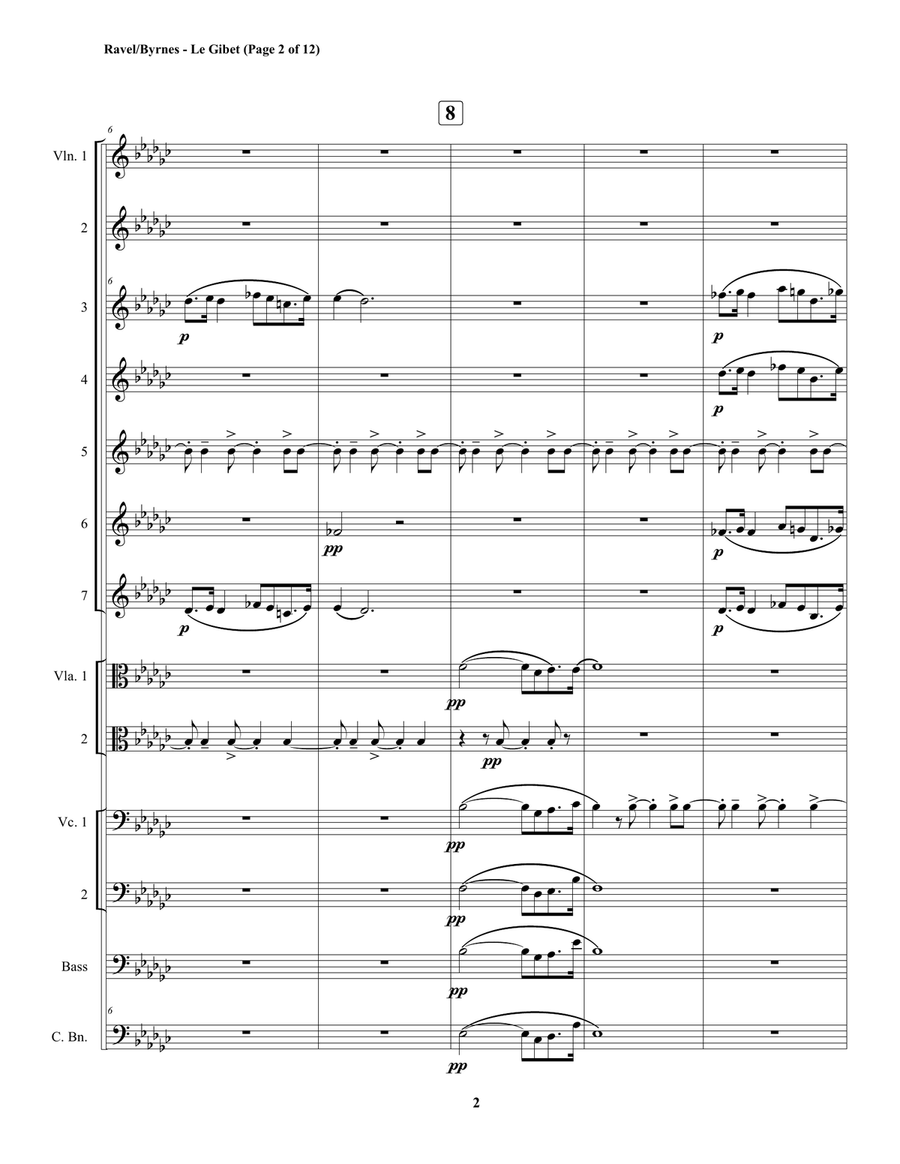 Le Gibet (Gaspard de la Nuit) for String Orchestra & Contrabassoon String Orchestra scores gallery preview page 2