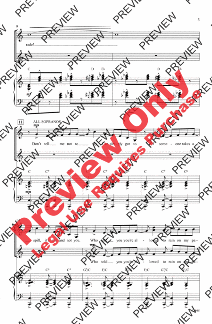Don't Rain on My Parade Women's Choir scores gallery preview page 3