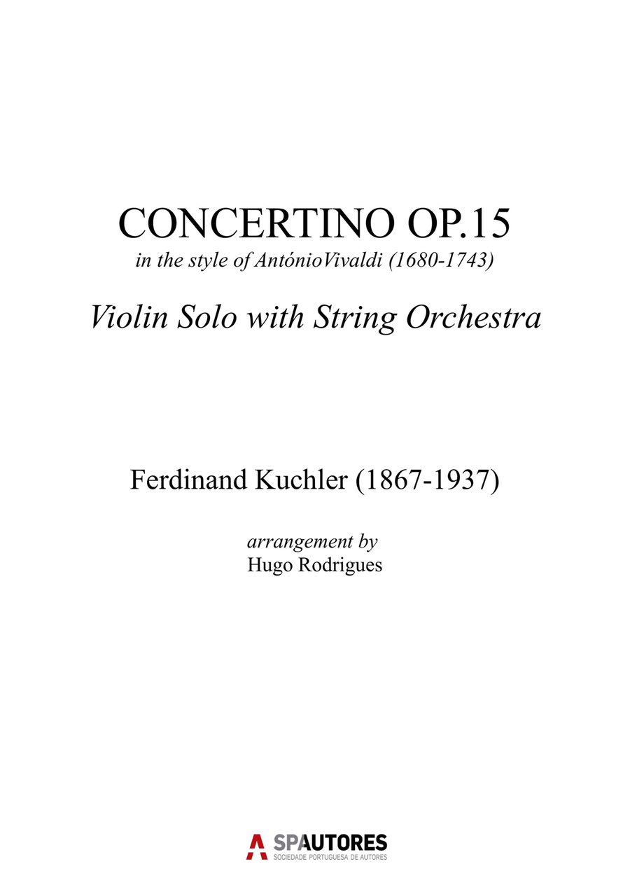 Violin Concertino Op.15 in D major String Orchestra scores gallery preview page 2