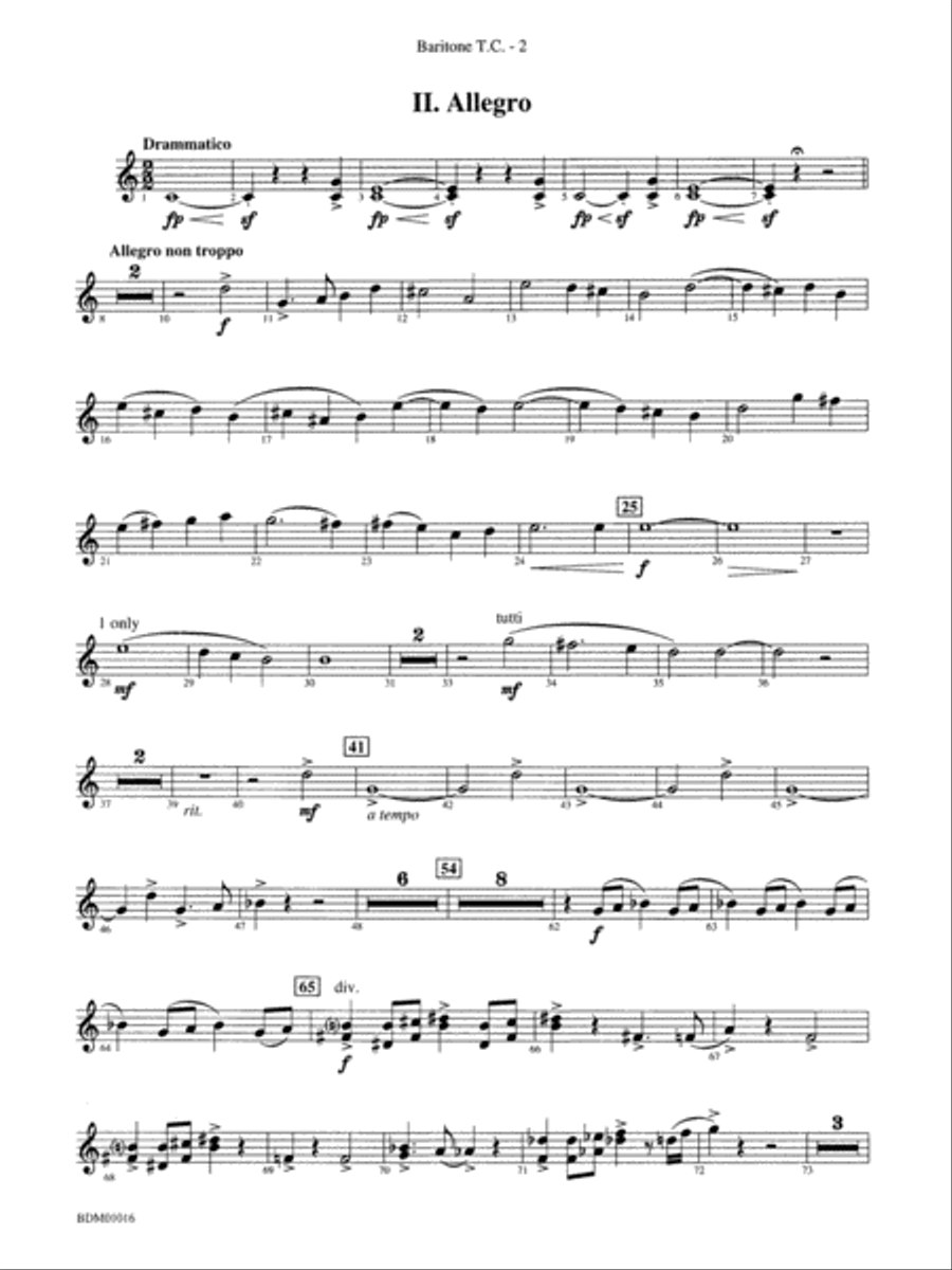Fanfare and Allegro: Baritone T.C. Concert Band scores gallery preview page 2