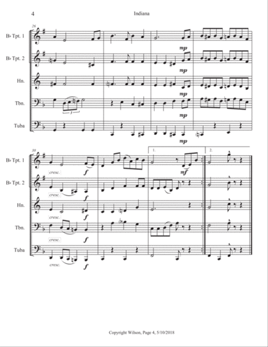 Indiana Brass Quintet scores gallery preview page 5