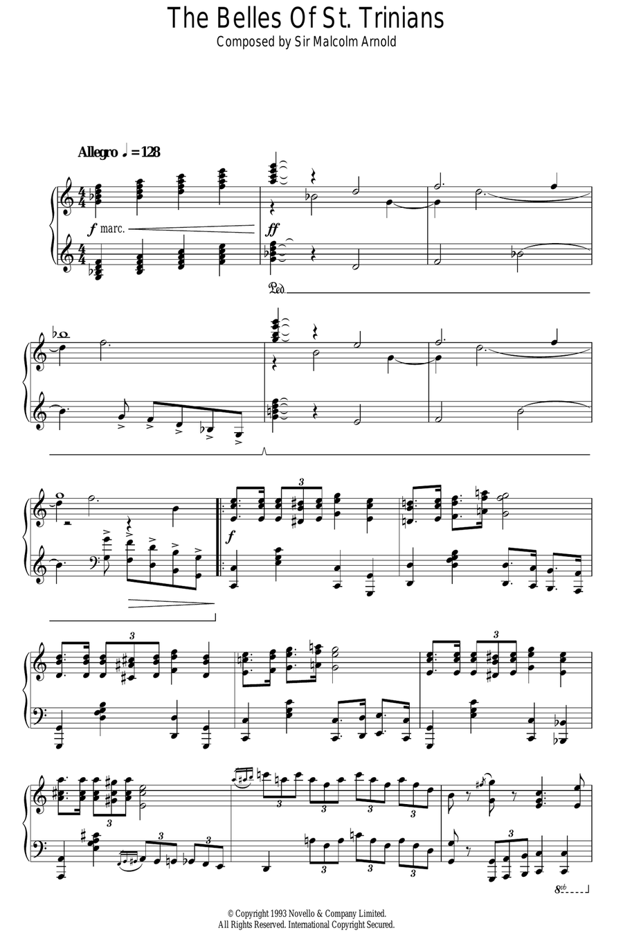 The Belles Of St. Trinians Piano Solo scores gallery preview page 1